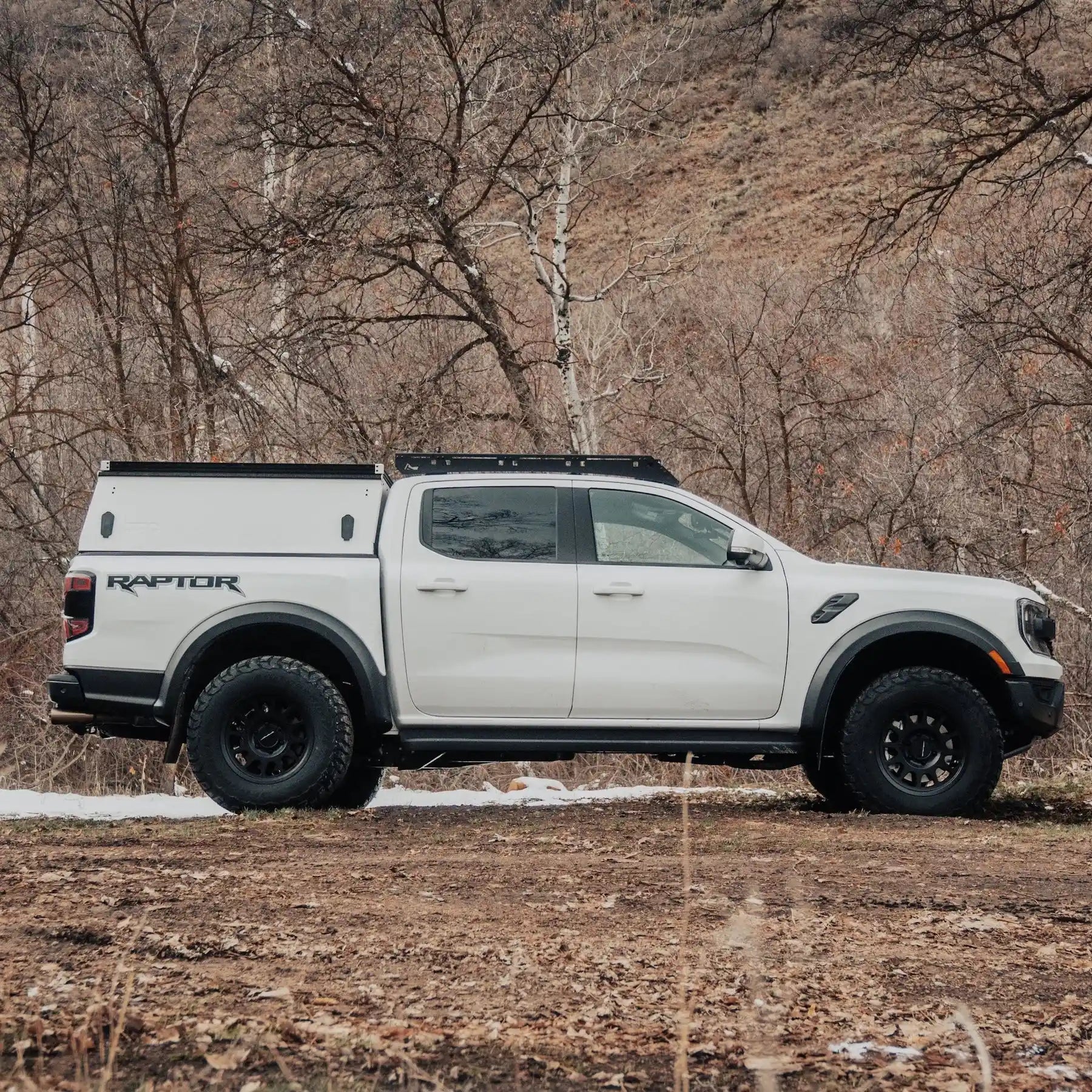 Modular Roof Rack mounted on White Ranger with side view