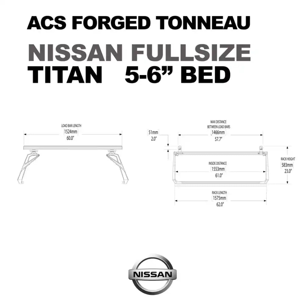 Leitner Desgins ACS Forged Tonneau - Rails ONLY - Nissan Titan / Frontier