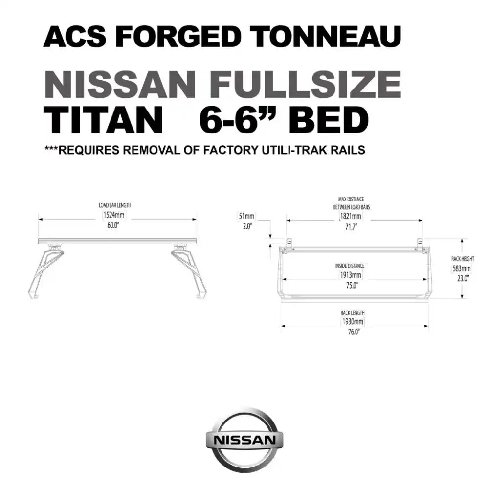 Leitner Desgins ACS Forged Tonneau - Rails ONLY - Nissan Titan / Frontier