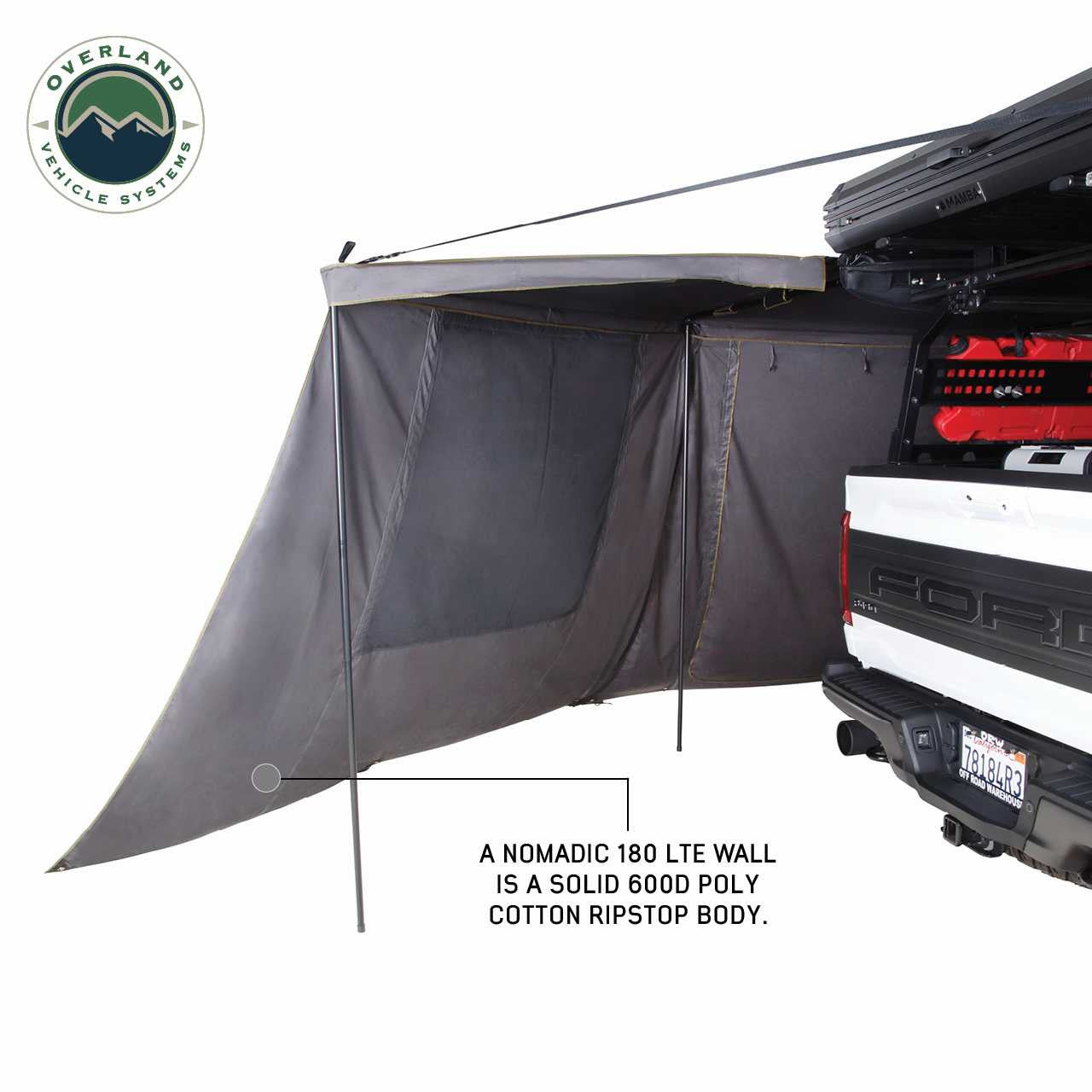 Overland Vehicle Systems Nomadic 180 LTE Awning Wall With Windows