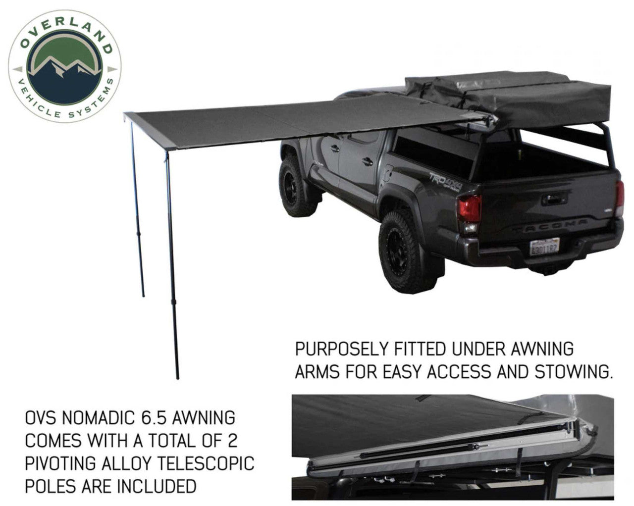 Overland Vehicle Systems Nomadic Awning With Black Cover