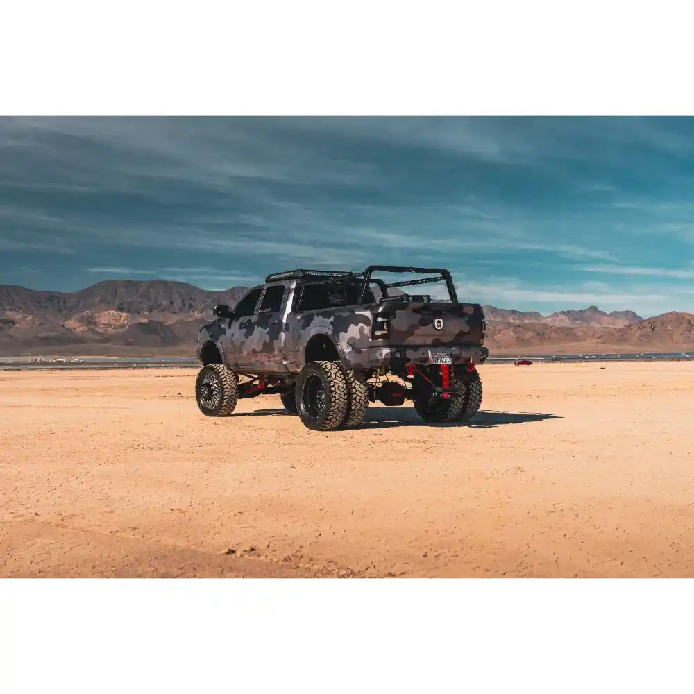 Off-road RAM with mounted 4CX Adjustable Bed Rack.