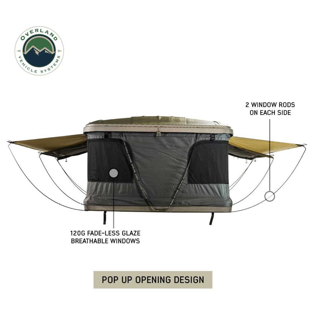 Overland Vehicle Systems HD Bundu Hard Shell Pop Up Roof Top Tent Details