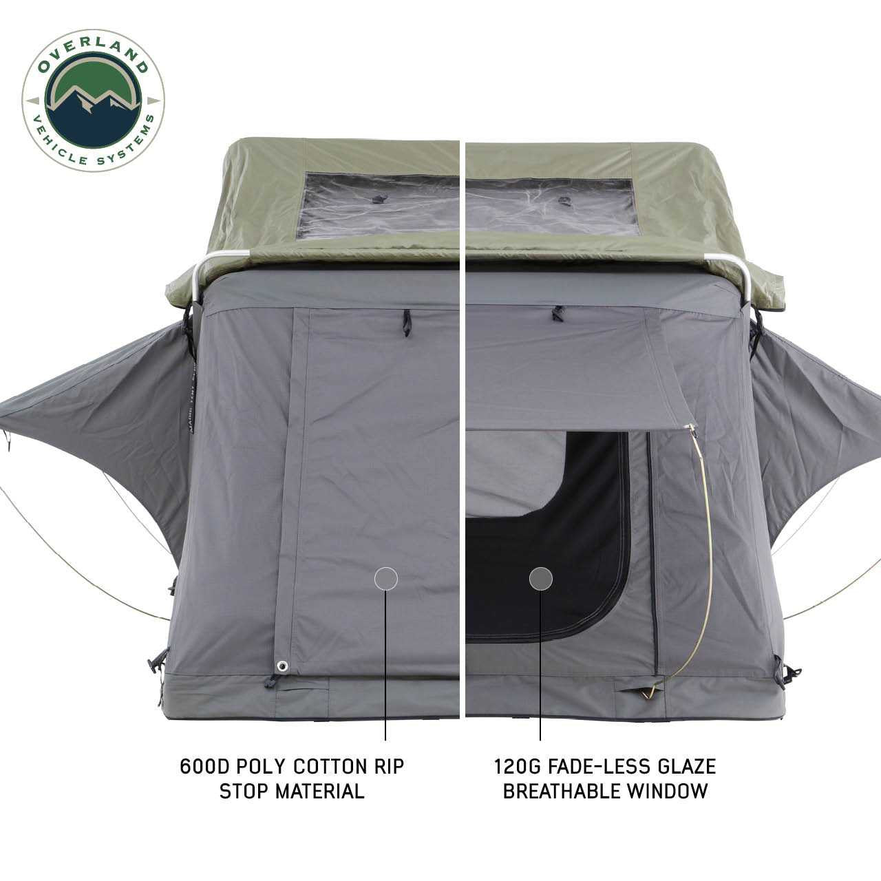 Visualization of Rip Stop and breath window features of the tent