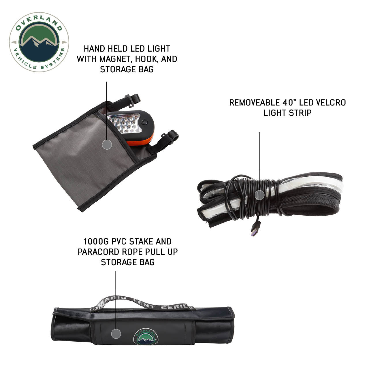 RTT accessories storage bag, light strip view