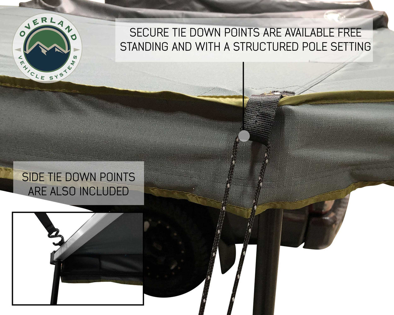 Overland Vehicle Systems Nomadic Awning 180 Degree In Dark Gray With Black Cover