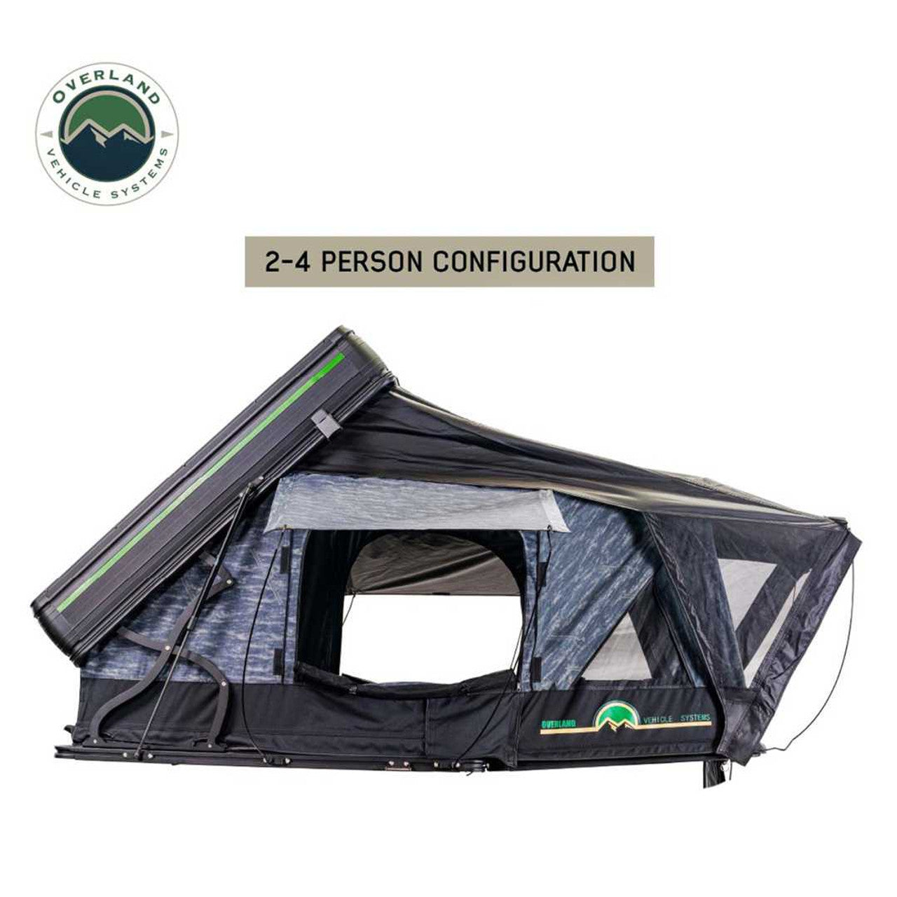Overland Vehicle Systems XD Everest Cantilever Aluminum Roof Top Tent In Grey Body & Black Rainfly