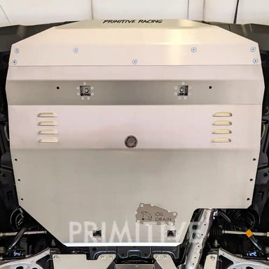 Close up view of mounted Front Skid Plate on Outback Wilderness