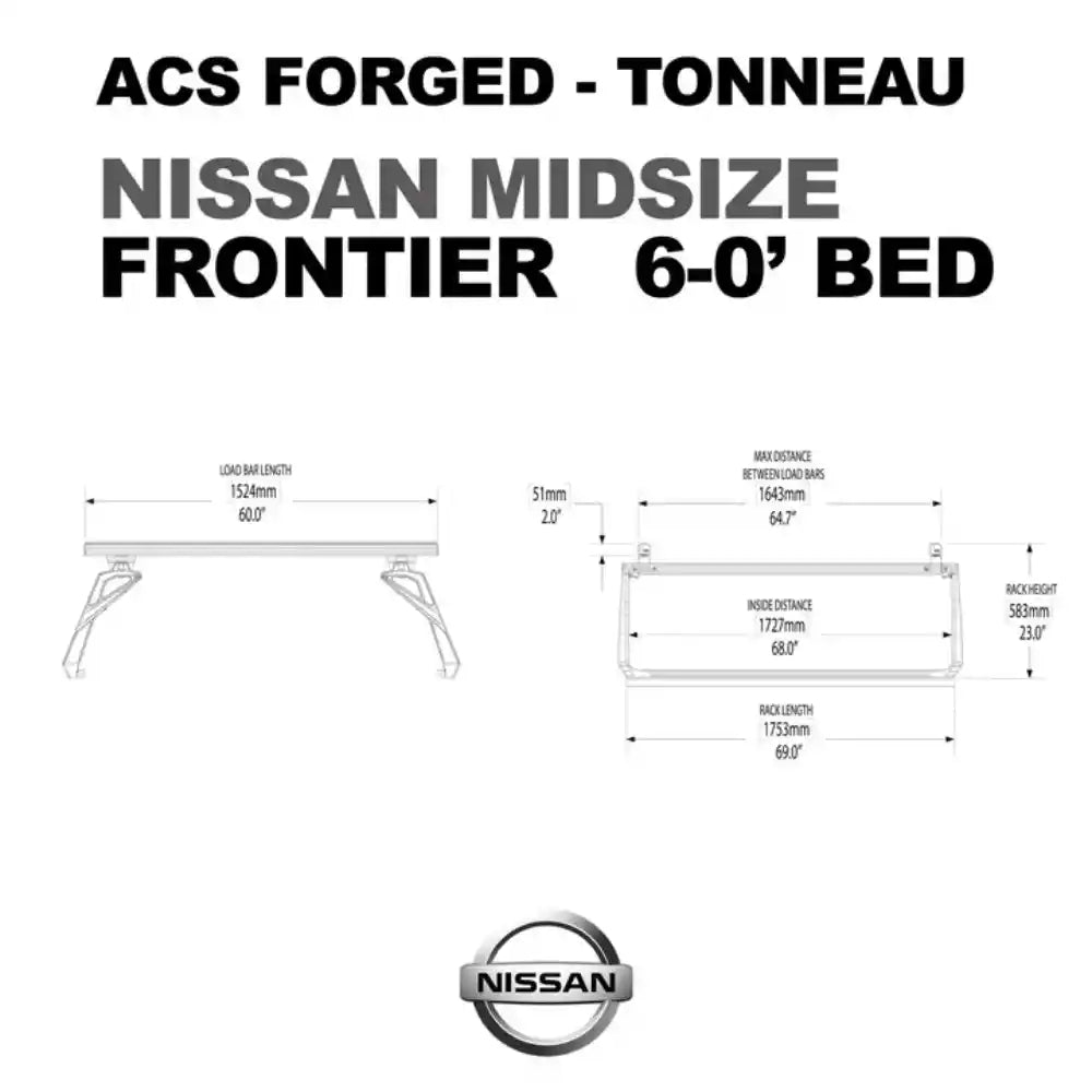Leitner Desgins ACS Forged Tonneau - Rails ONLY - Nissan Titan / Frontier