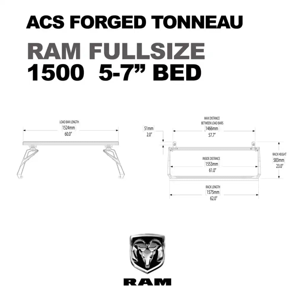 Leitner Designs ACS FORGED TONNEAU - RACK ONLY - RAM