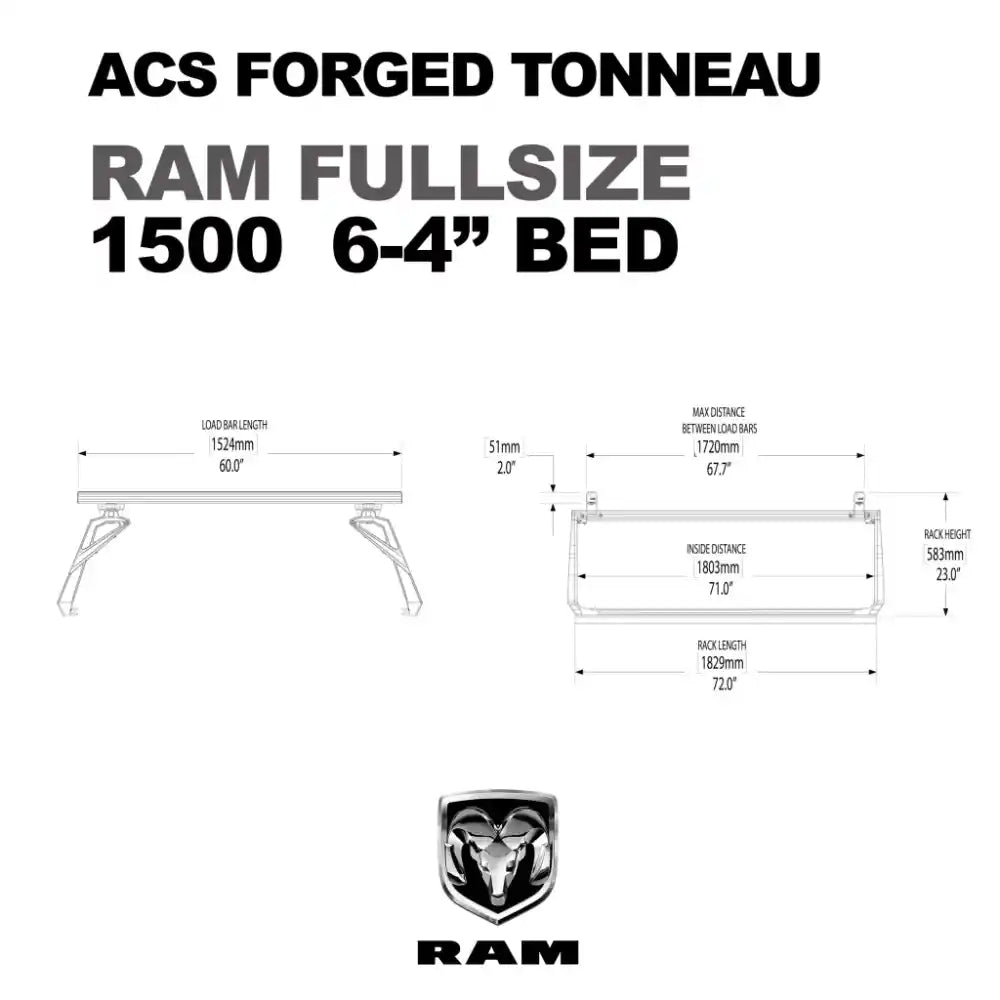 Leitner Designs ACS FORGED TONNEAU - RACK ONLY - RAM