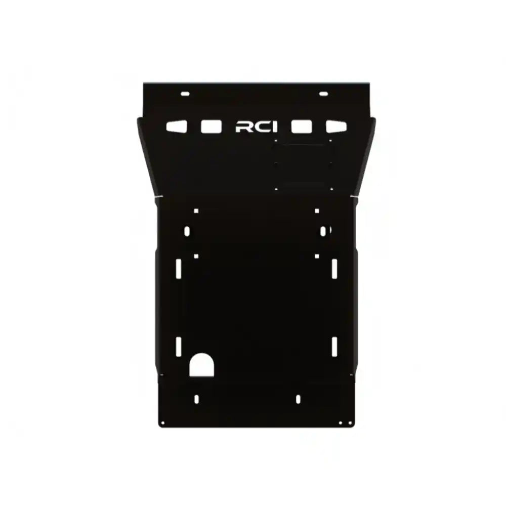 RCI Offroad engine skid plate – bare black powder-coated steel