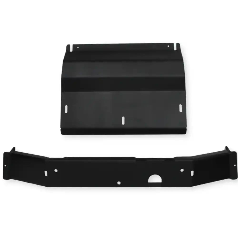 RCI Offroad transfer case skid plate – black powder-coated two-piece design