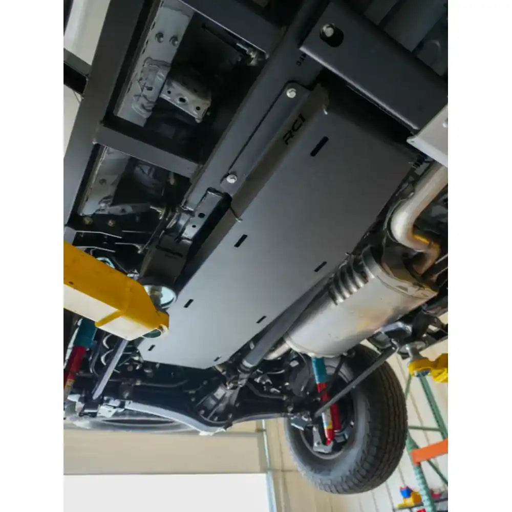 RCI skid plate mounted near rear axle