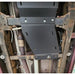 RCI transfer case skid plate mounted under Silverado chassis, side underbody detail