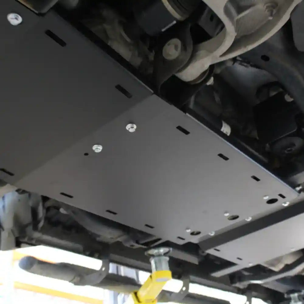 RCI transmission skid installed showing exhaust clearance