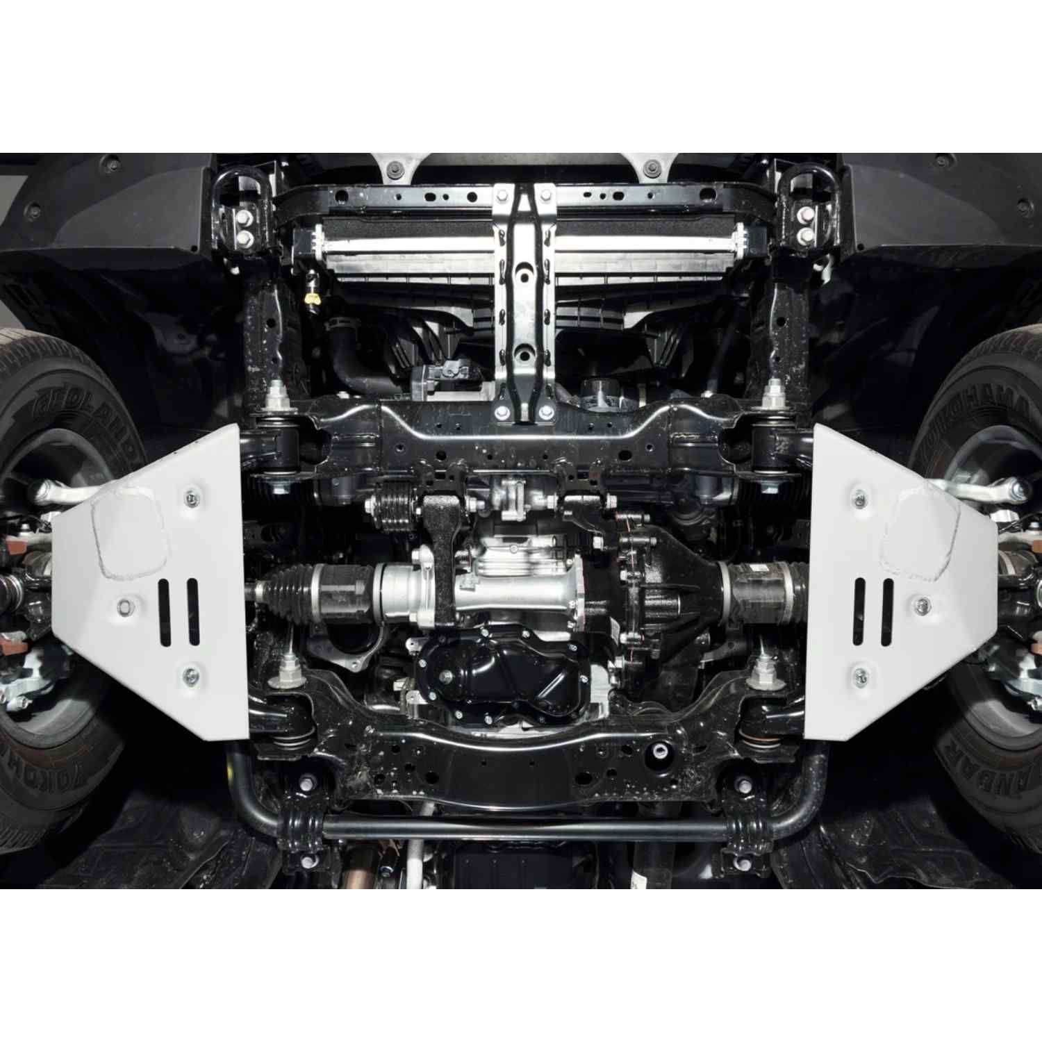 Mounted view RIVAL Aluminum Lower Control Skid Plate