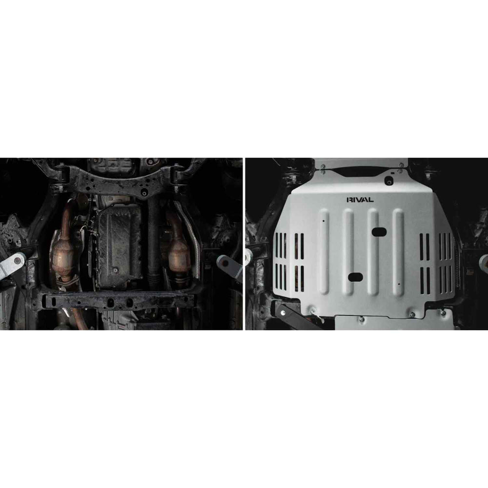 RIVAL Transmission Catalytic Converter Skid Plate Tundra CrewMax (except Hybrid) Ander View