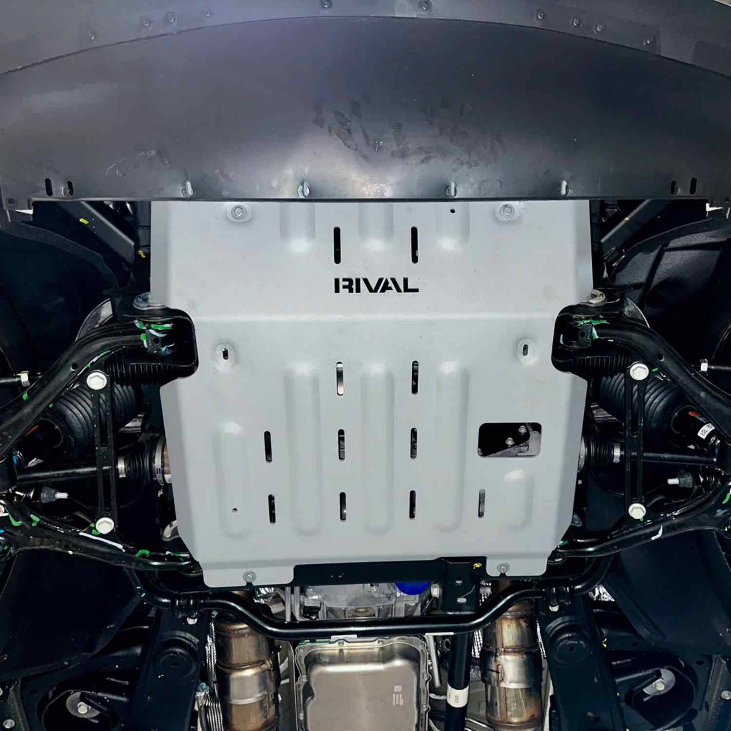 RIVAL Engine Skid Plate For Cadillac GMC and Chevrolet Mounted View