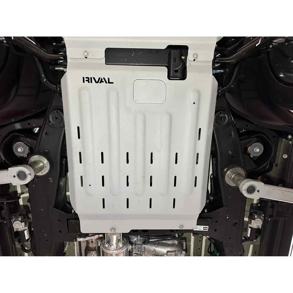 RIVAL Aluminum Transmission Skid Plate For Cadillac GMC and Chevrolet Mounted View