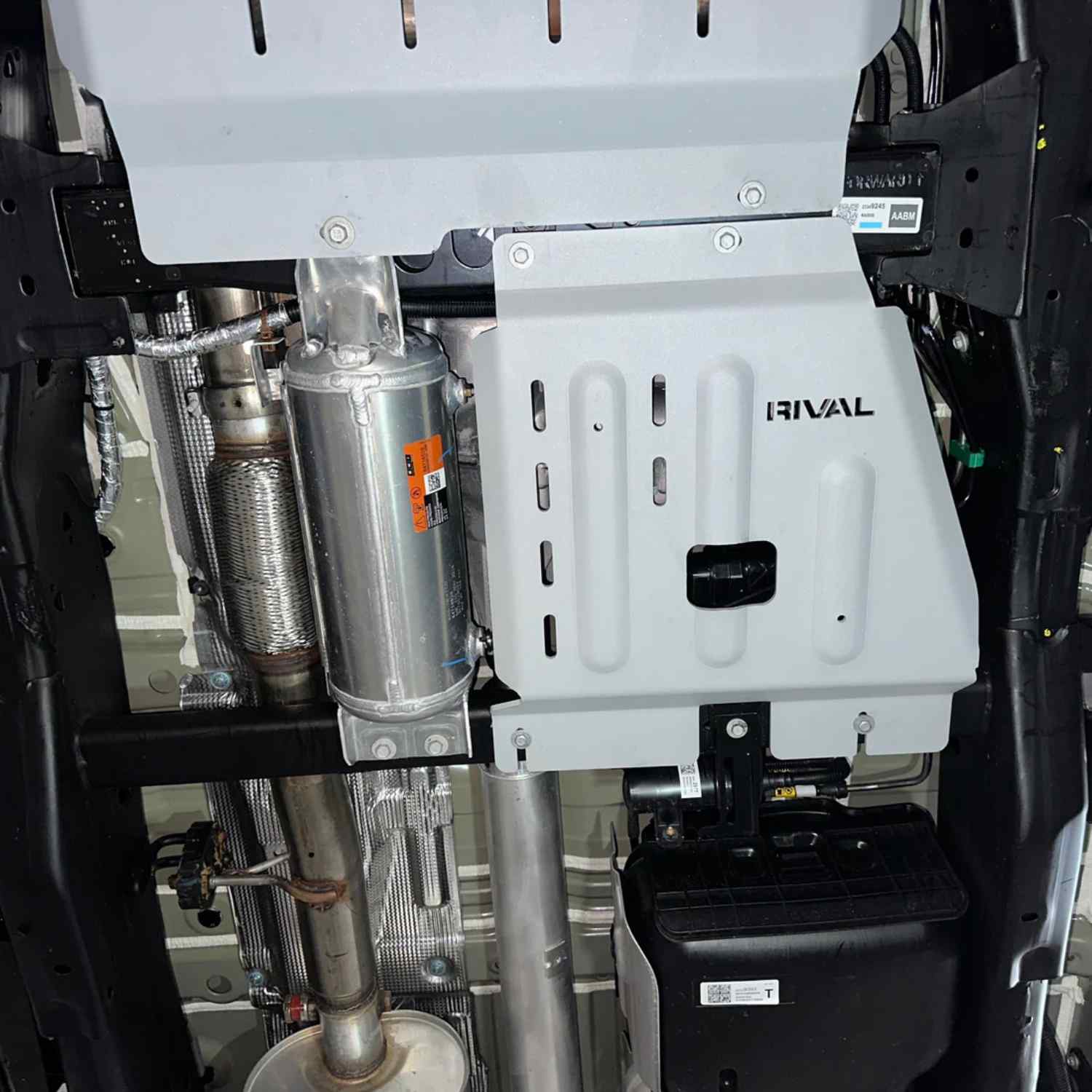 RIVAL Transfer Case Skid Plate For Cadillac GMC and Chevrolet Mounted View