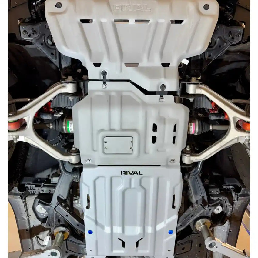 RIVAL 4X4 Aluminum Transmission Skid Plate Installed on Ford Ranger Raptor
