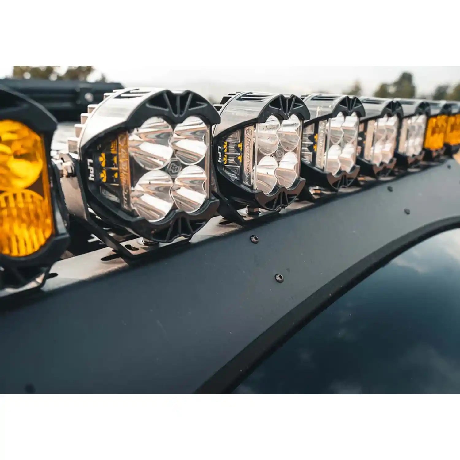 Row of LED lights on a tacoma roof
