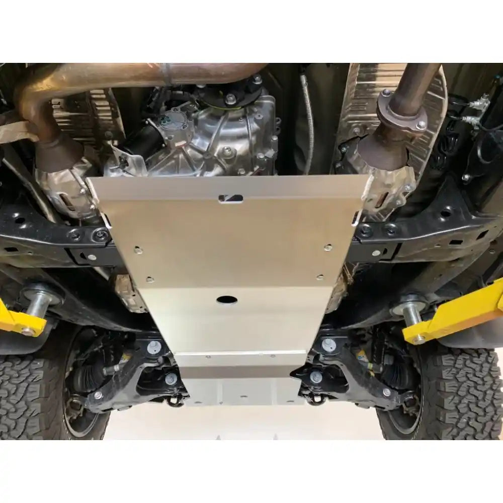 Rear angle showing RCI fuel tank and diff skids installed