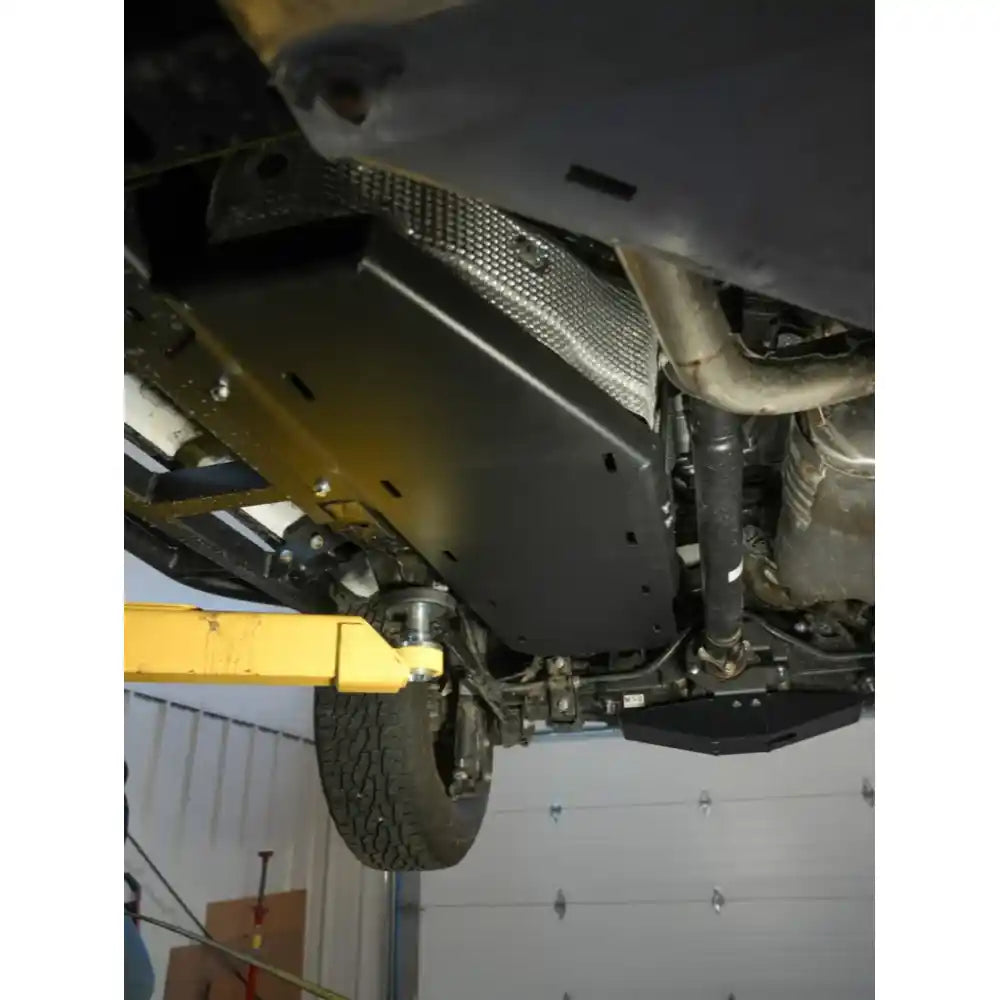 Rear underside showing fuel tank skid protection