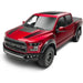 Red Ford F-150 Raptor with illuminated AMP PowerStep running boards extended