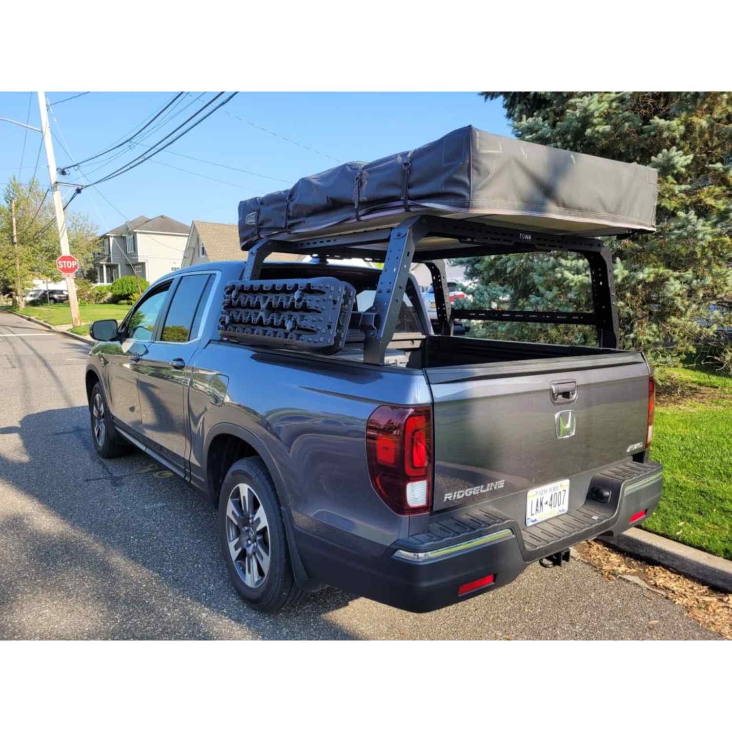 Ridgeline Shiprock Bed Rack Mounted View with Cargo on top