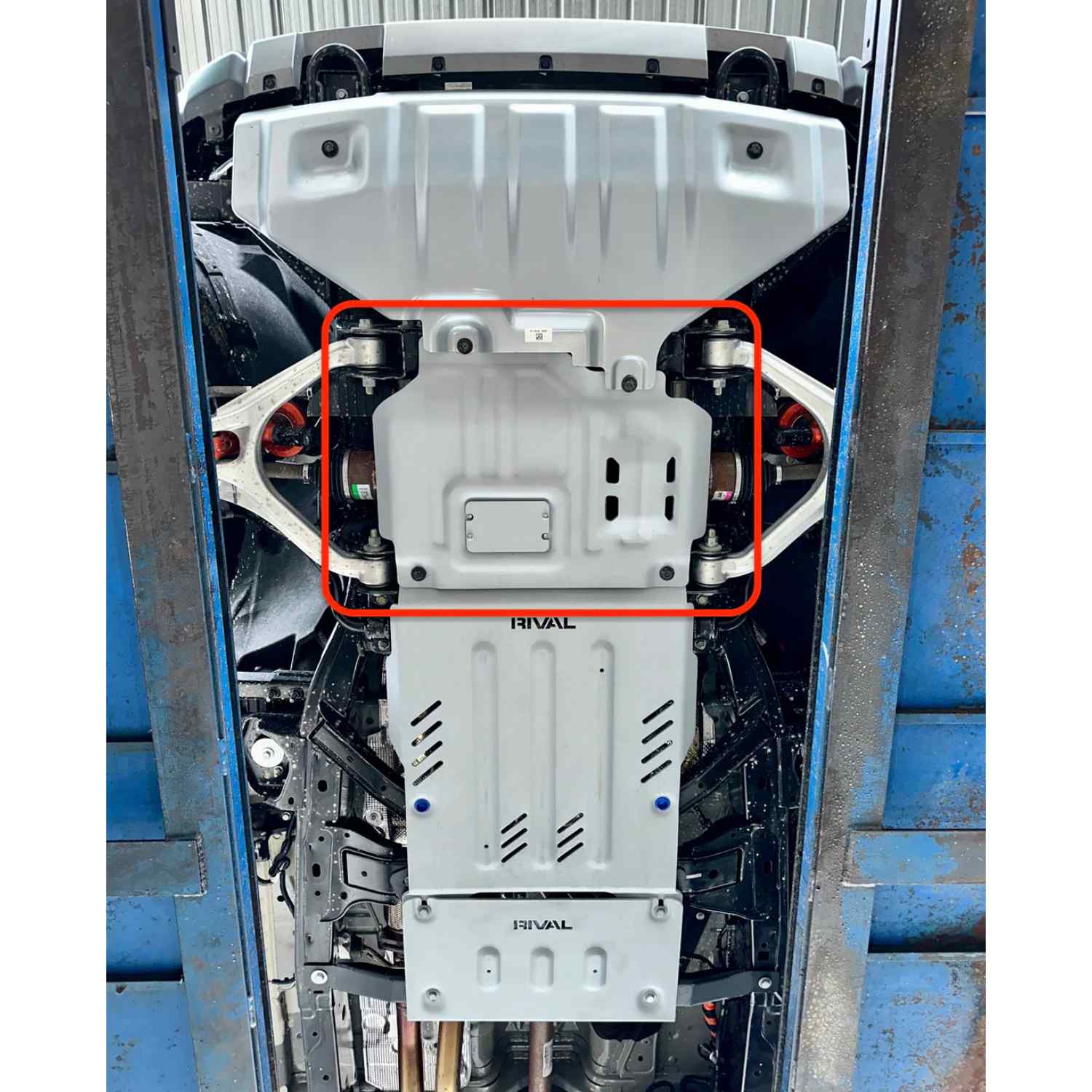 Highlighted view of Rival Aluminum Engine Skid Plate For Ranger, bronco and Raptor
