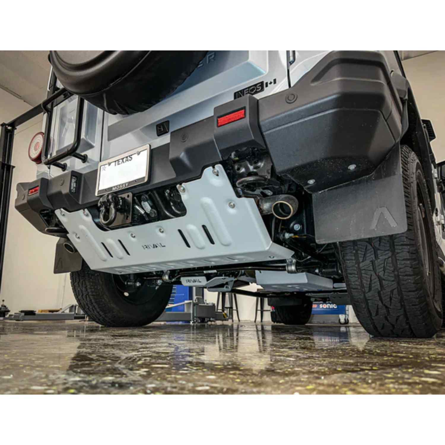 Rival Aluminum Exhaust Skid Plate For Ineos Grenadier Back View