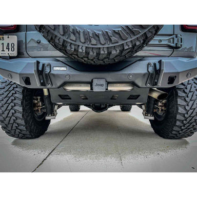 Rival Aluminum Muffler Skid Plate Jeep Wrangler JL (2018+) Back View