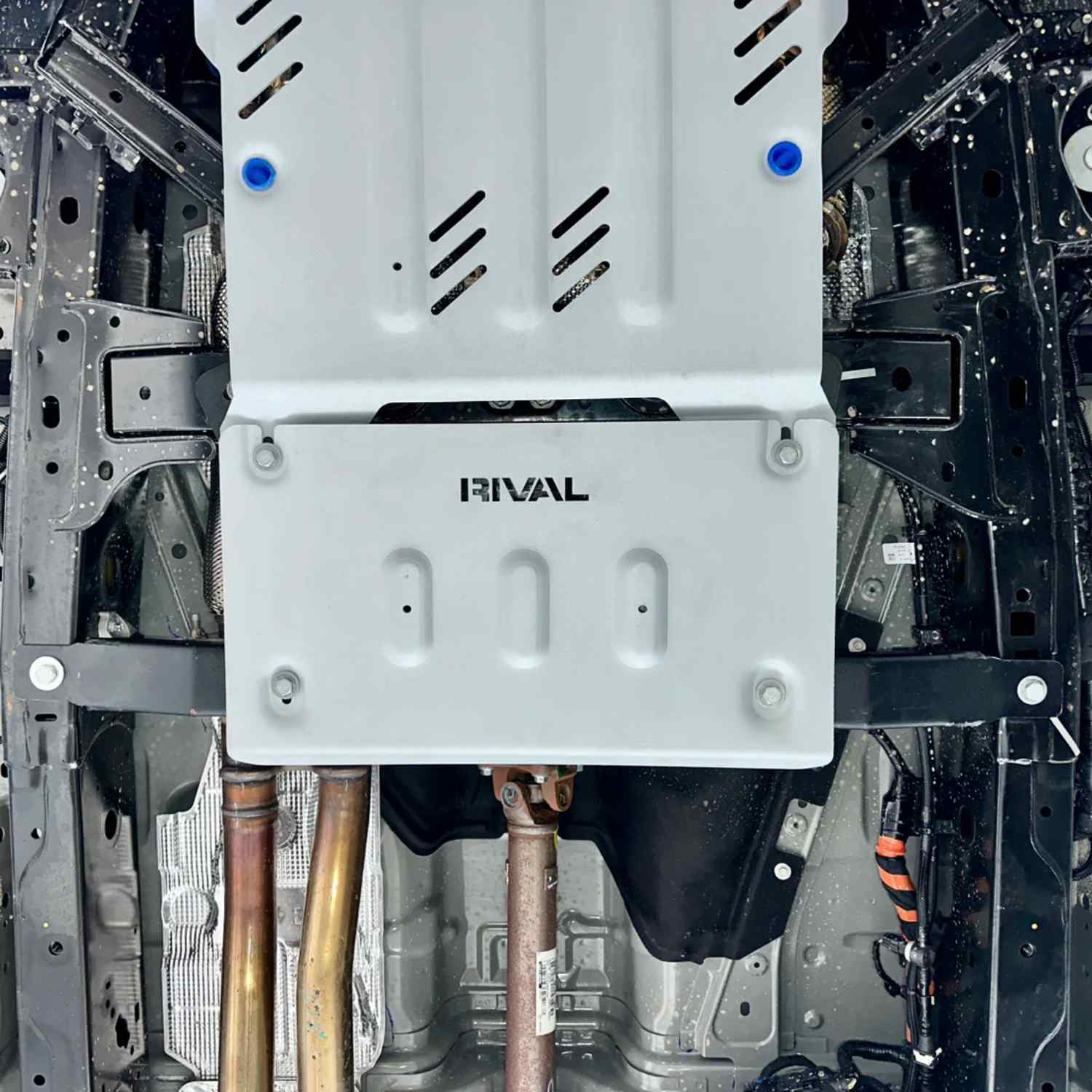 Close up view of Rival Transfer Case Skid Plate