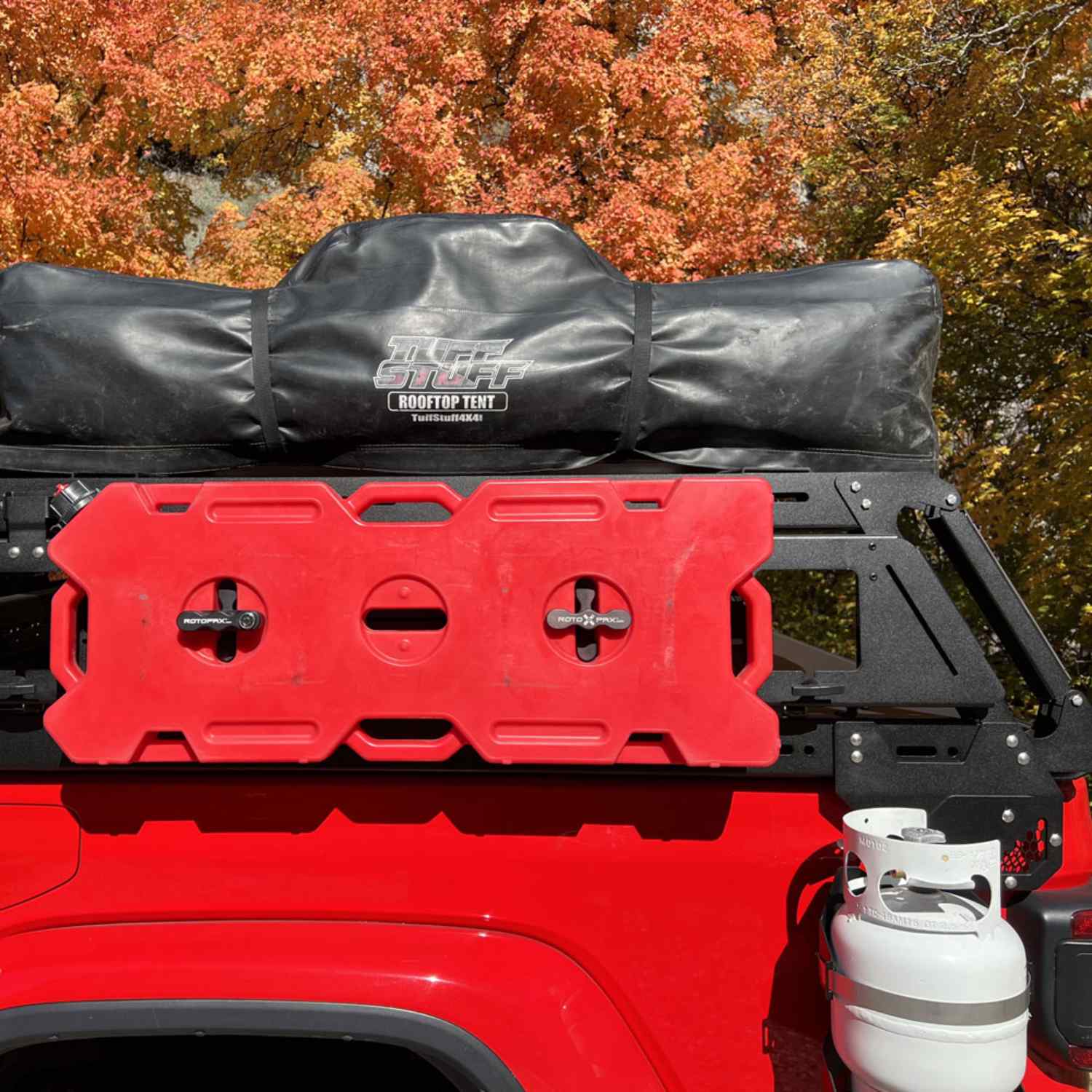 Rock Slide Engineering Tacoma Overland Rack Deluxe Kit Side View closed 