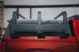 Close up side view of the mounted uptop truss bed rack with soft top