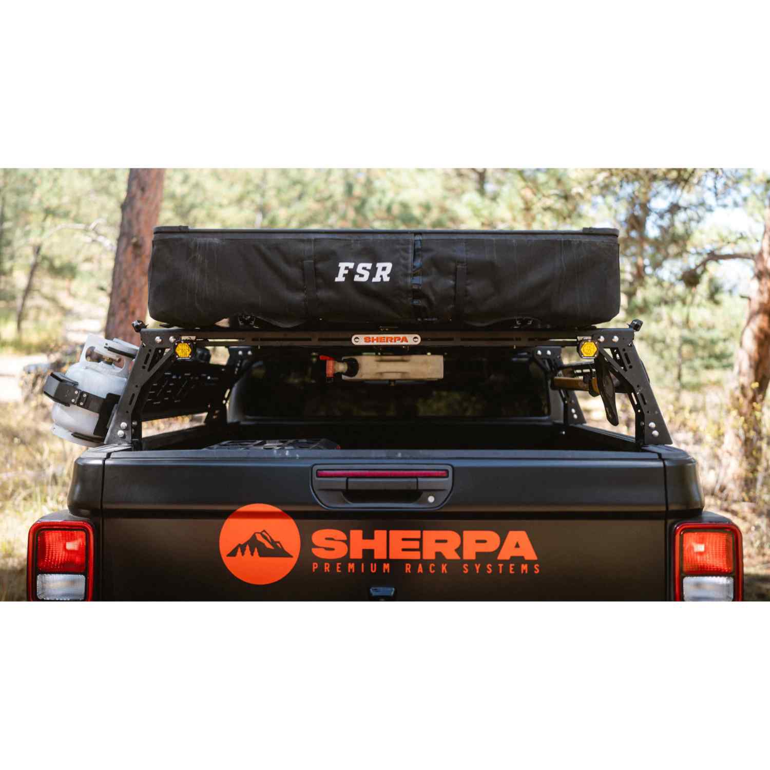 Sherpa Mid-Height PAK System Bed Rack Back View