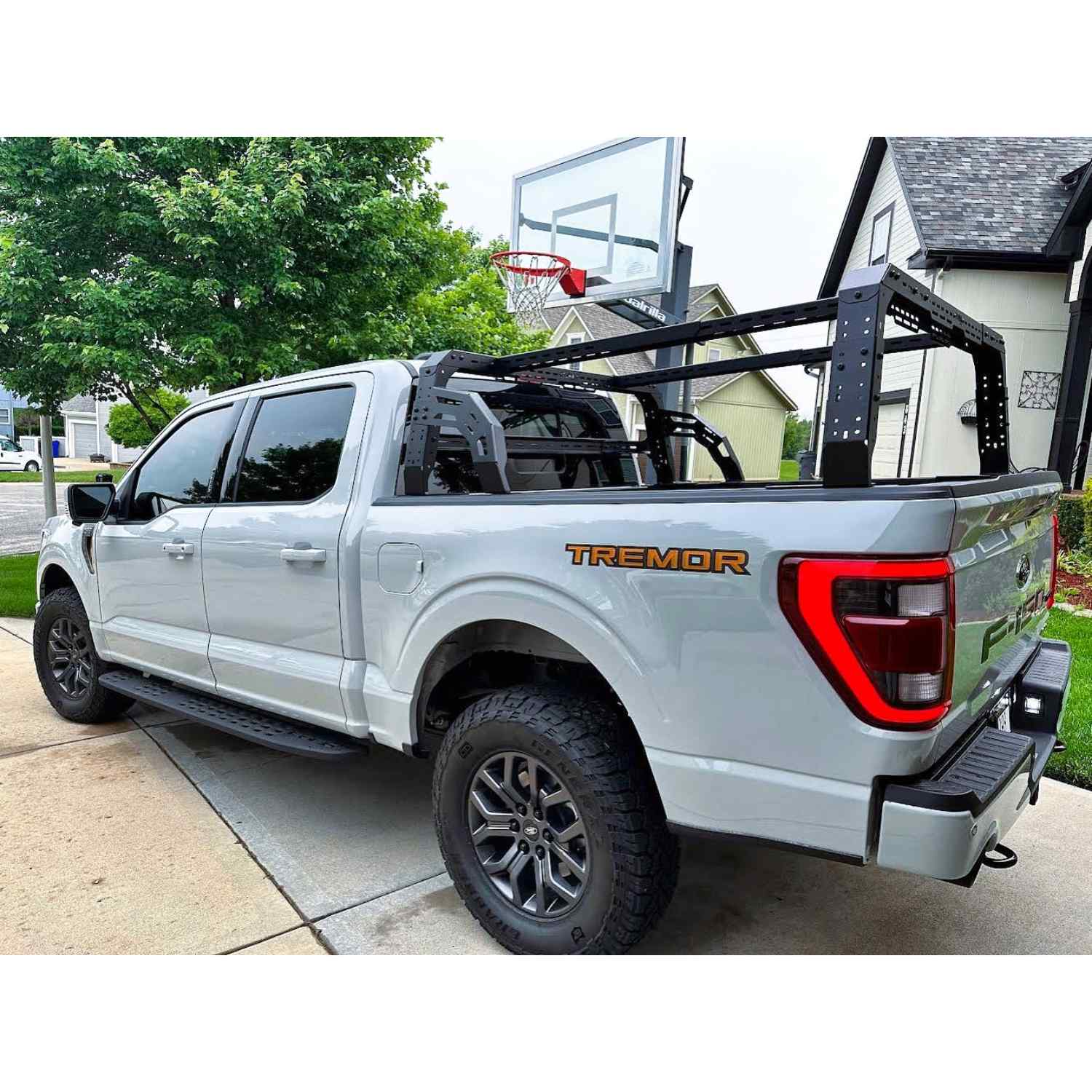 Mounted Shiprock Bed Rack sideview on F-150