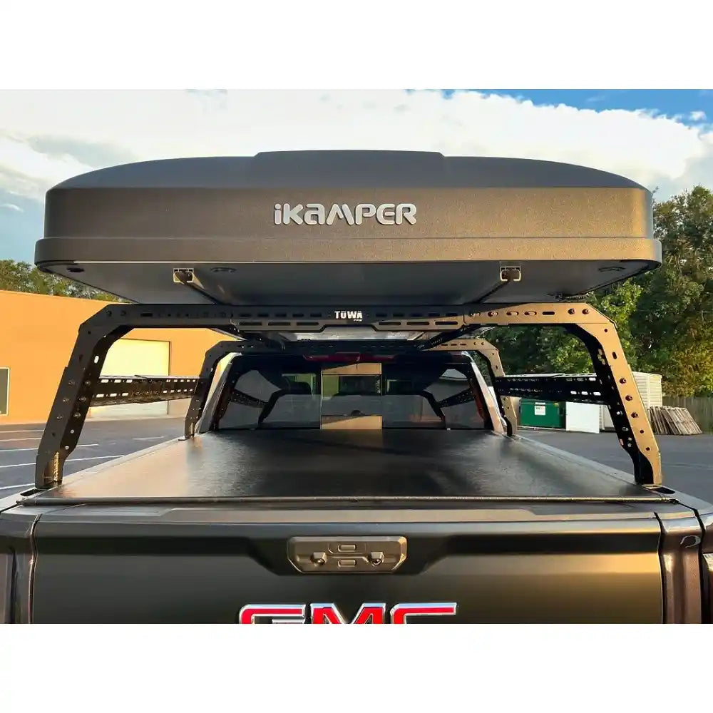 Side profile of TUWA Pro rack on a GMC Sierra AT4