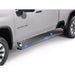 Silver Ram 2500 with AMP Research PowerStep Plug-N-Play running boards extended and glowing blue LEDs