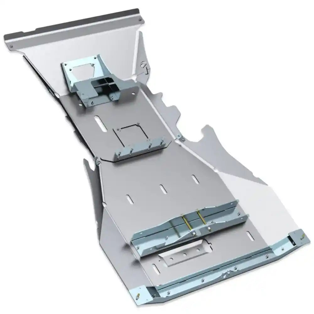 Skid plates components showing the fitment holes