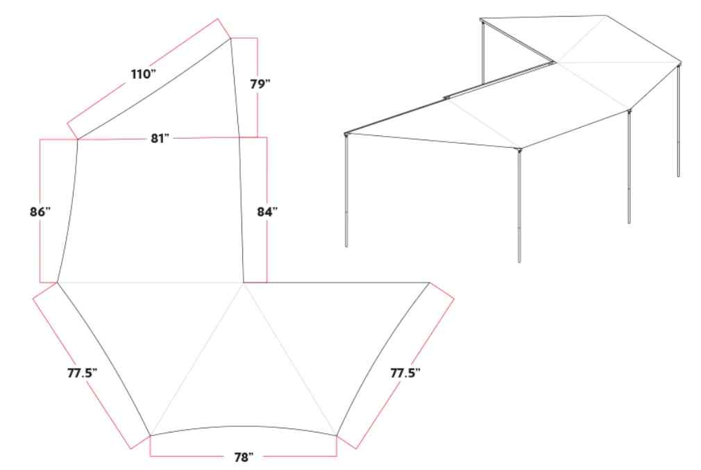 Sky Ridge 270XL Awning Dimensions