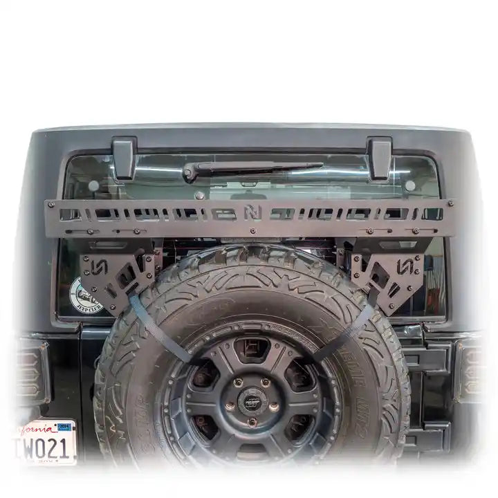 Spare tire cargo rack heavy-duty steel construction