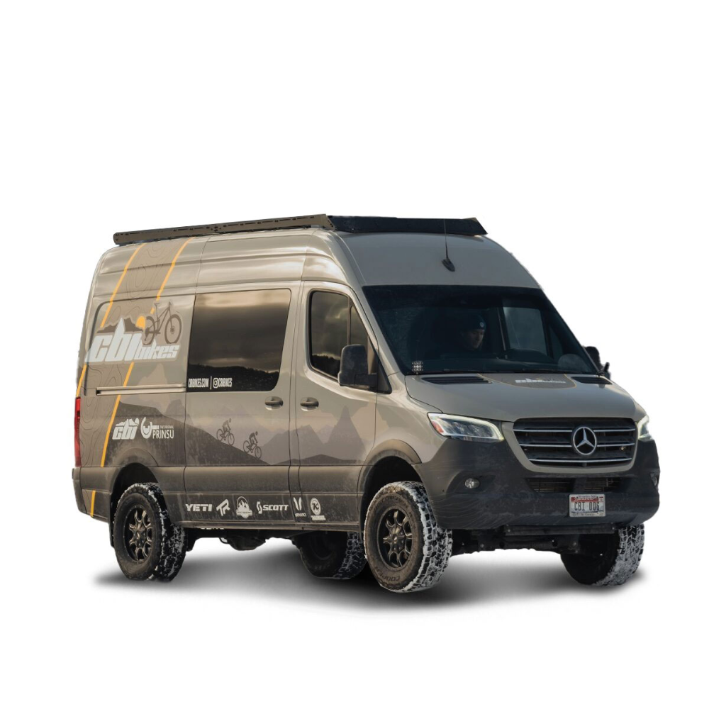Prinsu Sprinter Van 144 Roof Rack Rear Angle Shot