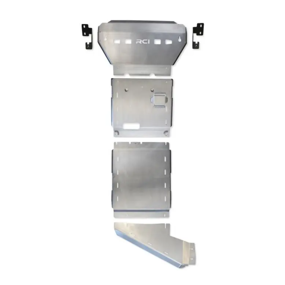 Standalone RCI contoured aluminum engine skid plate.