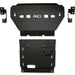 Standalone black RCI engine skid plate flat view.