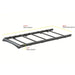 Strata Roof rack with measurements on a white background