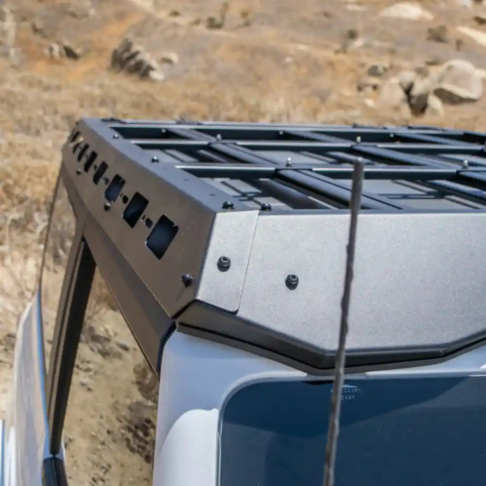 T-slot aluminum crossbars on Bronco roof rack