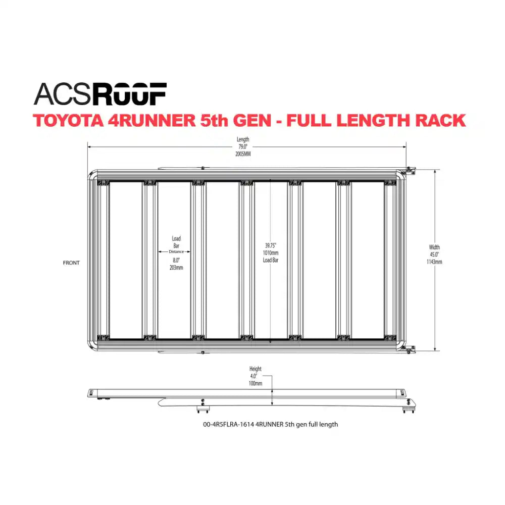 Leitner Designs ACS Roof Over Cab Platform Rack for Toyota 4Runner Gen 5 (2010–2023)